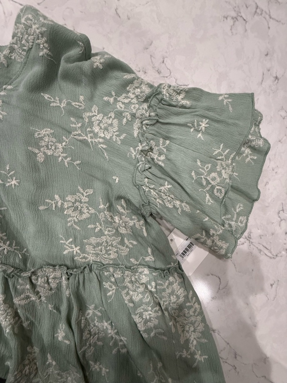 Altar'd State Sage Green Floral Ruffle Tunic - Picture 4 of 4